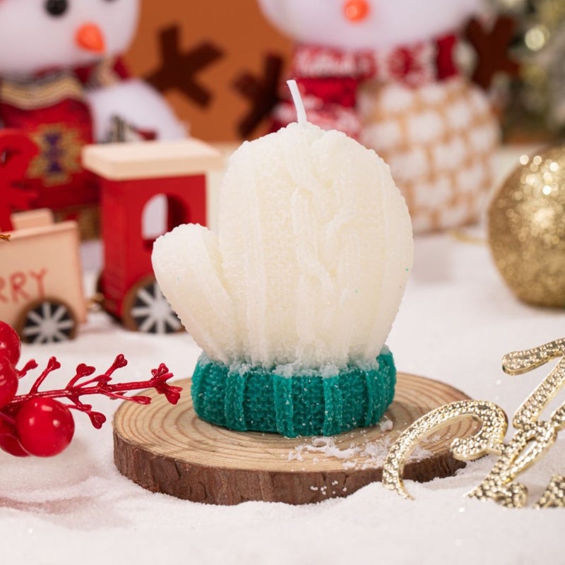 Christmas Yarn Gloves Scented Candle Holiday Gift Ins Po Props Diy Creative Ornaments Aromatherapy Handmade - Image 1